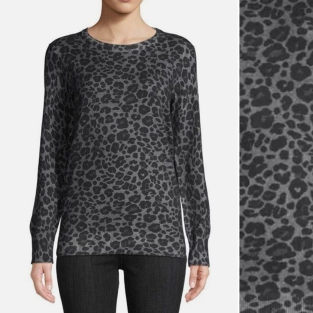 NWT Equipment Rei Crew Neck Sweater in Silver Steel Animal Print, size M